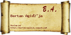 Bertan Aglája névjegykártya